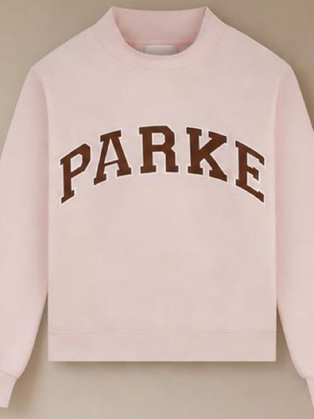 Parker Pink Crewneck Sweatshirt with Brown Logo